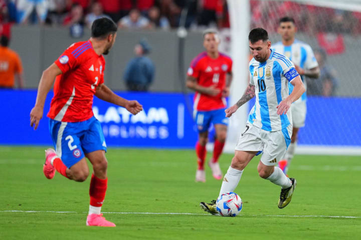 Lionel Messi, da Argentina contra o Chile na Copa América