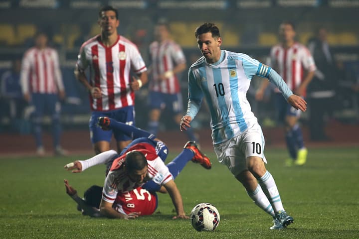 Lionel Messi, com a Argentina na Copa América de 201
