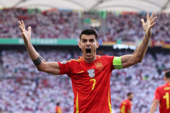 Alvaro Morata, da Espanha, na Euro 202