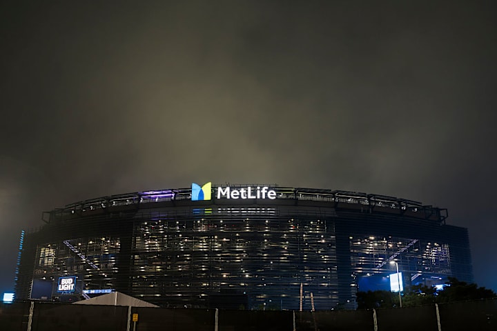 A general view of MetLife stadium is seen at the end of the...