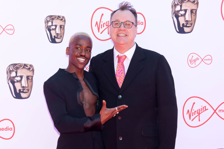 Ncuti Gatwa and Russell T Davies attend the Virgin Media British Academy Television Awards 2022.