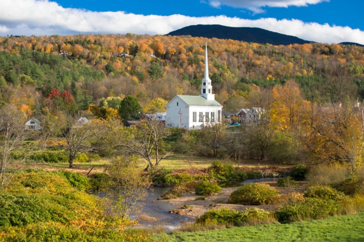 Fall colors in Stowe, Vermont.