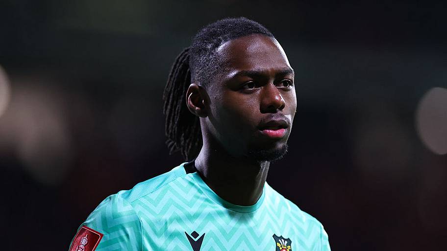 Wrexham goalkeeper Arthur Okonkwo.