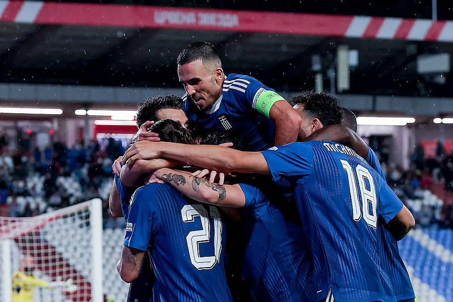 Greece players celebrate