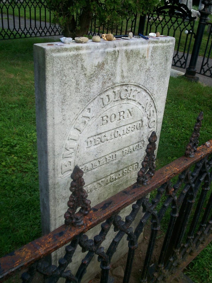 Emily Dickinson's grave in Amherst, Massachusetts.