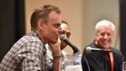 AUSTIN, TX - MARCH 13: (L-R) Colin Cowherd, Stephen A. Smith, and Traug Keller speak onstage at 'The Evolution of Audio in the 21st Century' during the 2015 SXSW Music, Film + Interactive Festival at Four Seasons Hotel on March 13, 2015 in Austin, Texas.