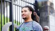 Oregon Ducks defensive lineman Matayo Uiagalelei before the game against the Minnesota Golden Gophers in Autzen Stadium