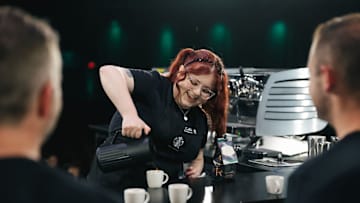 Starbucks Global Barista Championship Day 1, Cali during her storytelling event