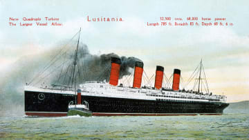 The Cunard liner R.M.S. 'Lusitania'