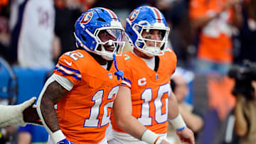 RJ Harvey y Bo Nix, son parte importante de la ofensiva de los Broncos.