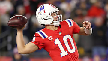 Drake Maye lanzó para 282 yardas y dos TD en el triunfo de los Pats sobre los Giants.