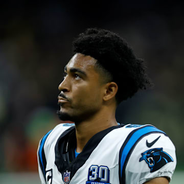 NEW ORLEANS, LOUISIANA - SEPTEMBER 08: Bryce Young #9 of the Carolina Panthers in action against the New Orleans Saints at Caesars Superdome on September 08, 2024 in New Orleans, Louisiana.