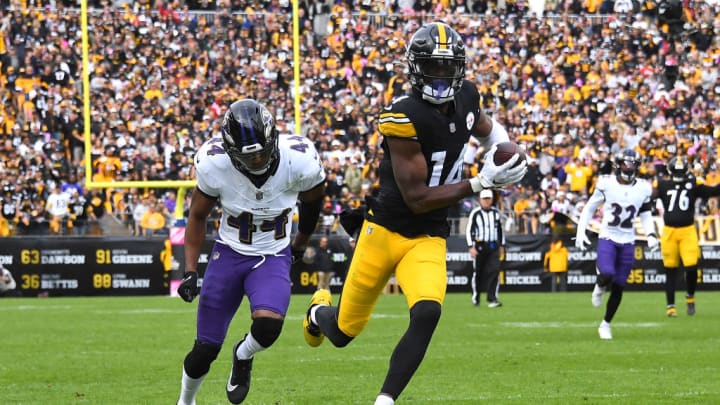 Baltimore Ravens v Pittsburgh Steelers, George Pickens, Marlon Humphrey