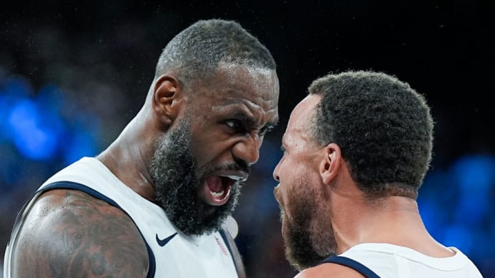 Lebron James, Stephen Curry - Basketball - Olympic Games Paris 2024: Day 13