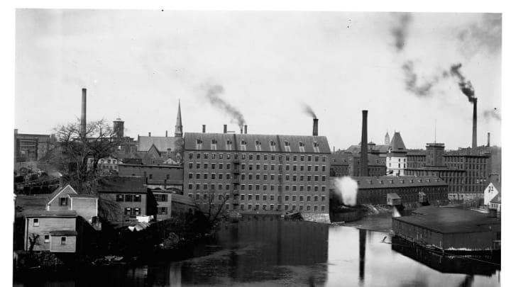 Mills and Smokestacks in Lowell, Massachusetts