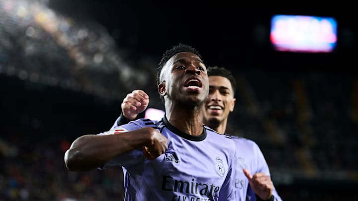 Vini jr Vinicius Jose Paixao De Oliveira Junior of Real Madrid, Jude Bellingham of Real Madrid celebrate goal