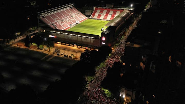 Fans Of Estudiantes March To Their New Stadium Before Inauguration