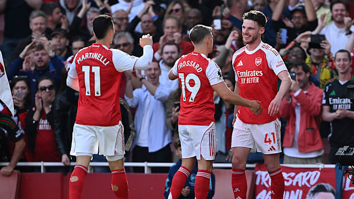Declan Rice, Leandro Trossard, Gabriel Martinelli