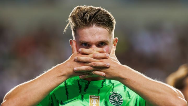 Viktor Gyokeres (Sporting CP) celebrates after scoring goal...