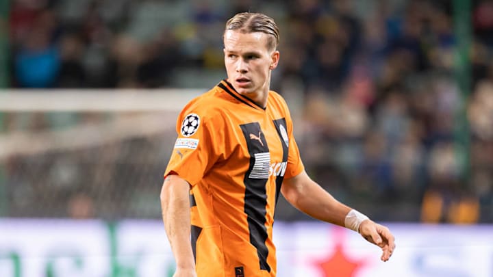 Mykhailo Mudryk of Shakhtar seen in action during the UEFA...