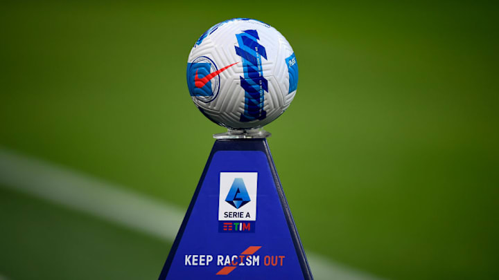Official Serie A matchball Nike Flight is seen on a plinth...