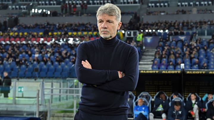 Lazio Coach Marco Baroni reacts during the Serie A match...
