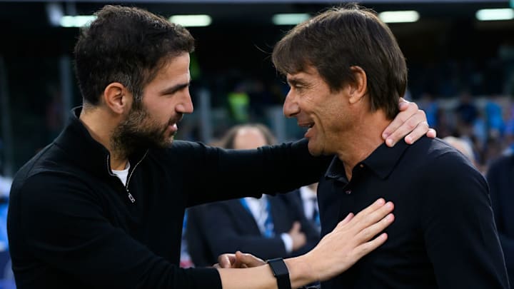 Cesc Fabregas, Head coach of Como, and Antonio Conte, head...