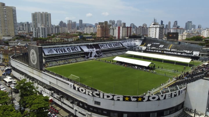 Pele's funeral in Vila Belmiro Stadium of Santos in Brazil
