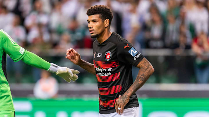 Jose Carlos Ferreira Junior "Juninho" of FC Midtjylland seen...