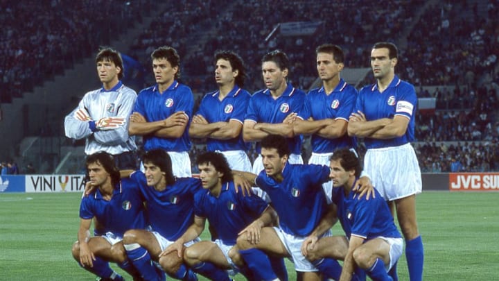 Seleção da Itália, com Ancelotti, na Copa do Mundo de 1990