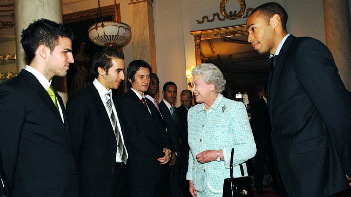 Queen Elizabeth II Meets Arsenal Footballers