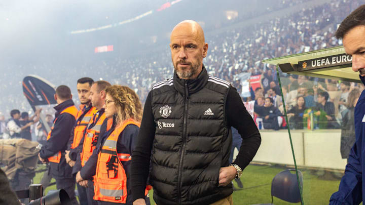 Coach Erik ten Hag of Manchester United seen during the UEFA...