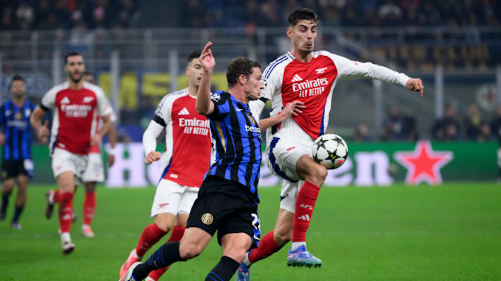 Benjamin Pavard of FC Internazionale and Kai Havertz of...