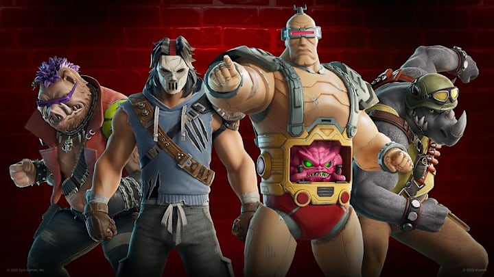 New Fortnite skins for Beop, Casey Jones, Rocksteady, and Krang's Android.