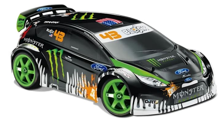 A RC version of the Ford Fiesta rally car.