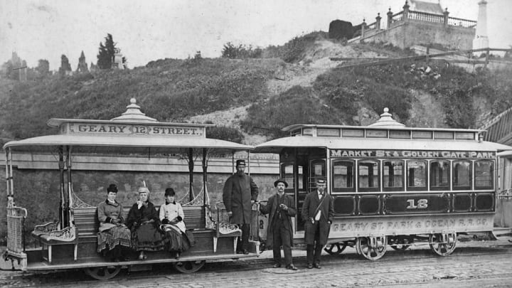 A streetcar in San Francisco in the 1890s
