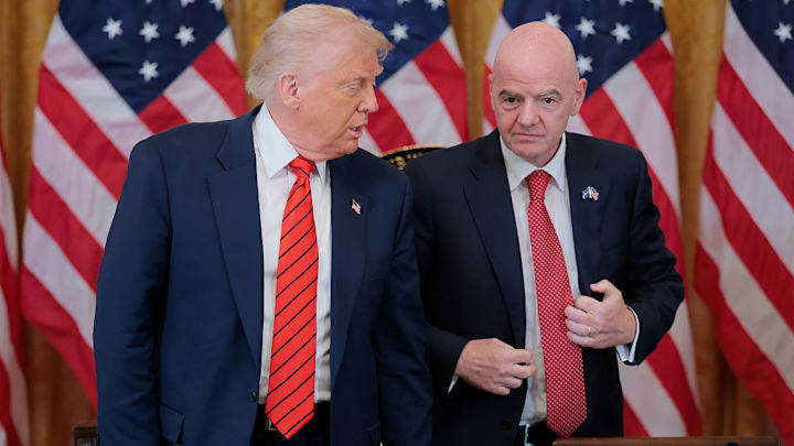 Donald Trump, presidente de Estados Unidos, y Gianni Infantino, presidente de FIFA.