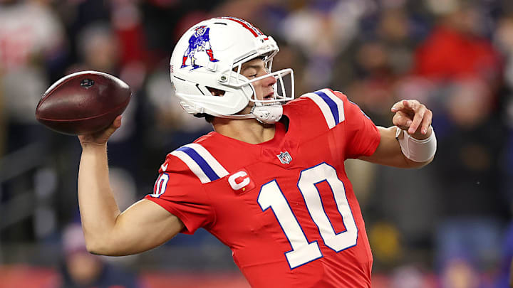 Drake Maye lanzó para 282 yardas y dos TD en el triunfo de los Pats sobre los Giants.