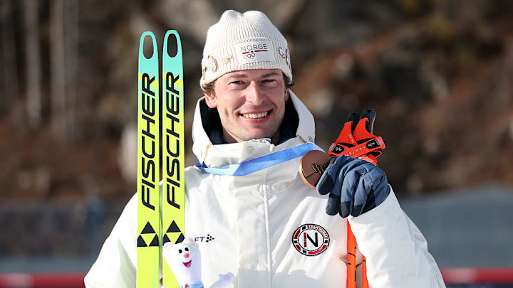 Sturla Holm Laegreid, medallista de bronce en biatlón 20km.