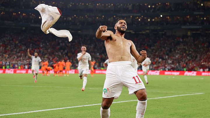 Ismael Saibari celebra el pase de Marruecos a los Octavos de Final Ismael Saibari celebra el pase de Marruecos a los Octavos de Final