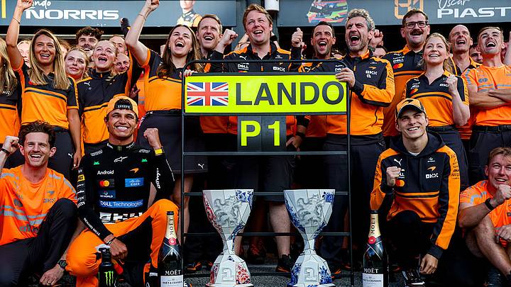Lando Norris celebra el repunte de McLaren en una temporada 2026 en la que el equipo británico todavía mantiene vivas sus aspiraciones al campeonato. Lando Norris celebra el repunte de McLaren en una temporada 2026 en la que el equipo británico todavía mantiene vivas sus aspiraciones al campeonato.