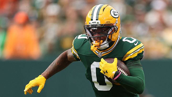 El receptor abierto de los Packers, Matthew Golden, tuvo 29 recepciones para 361 yardas la temporada pasada. 