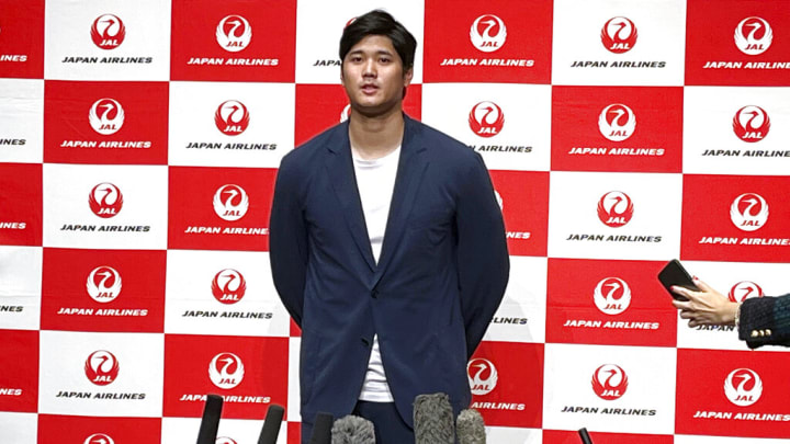 Shohei Ohtani announces his decision to represent Japan at the World Baseball Classic. 