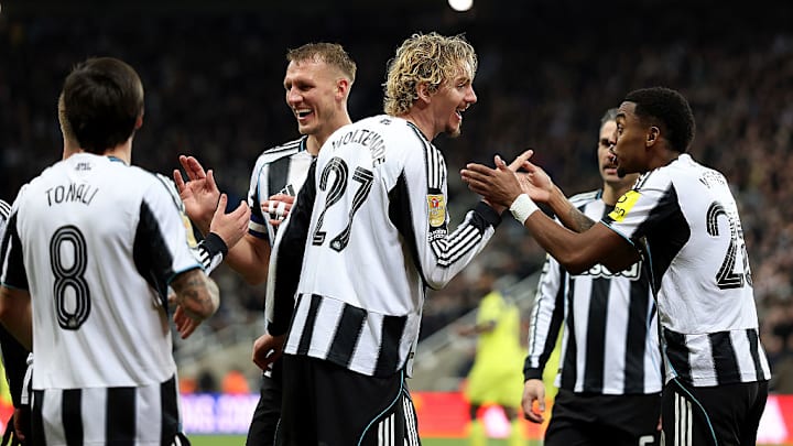 Newcastle United gehört mit Nick Woltemade (in der Mitte) zu den stärkeren Teams der Königsklasse