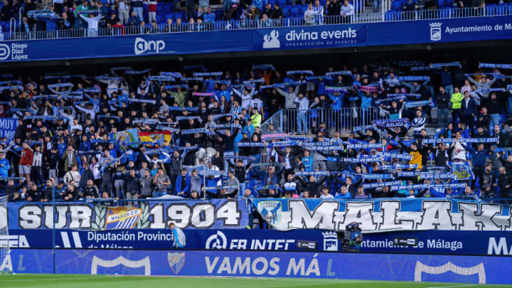 Malaga CF fans seen during the LaLiga Smartbank match...