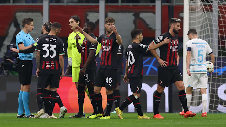 Fikayo Tomori, Daniel Siebert, Brahim Diaz, Matteo Gabbia, Ciprian Tatarusanu, Theo Hernandez, Olivier Giroud, Jorginho, Rade Krunic