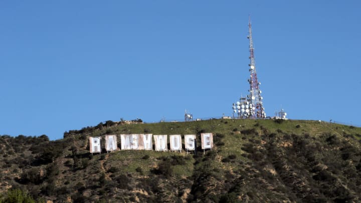 The Hollywood Sign Changes To Honor The Los Angeles Rams Winning Super Bowl LVI