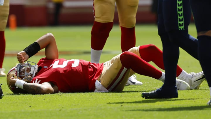 Trey Lance's Week 2 fantasy outlook plummeted after his brutal 1st quarter ankle injury. Trey Lance's Week 2 fantasy outlook plummeted after his brutal 1st quarter ankle injury.