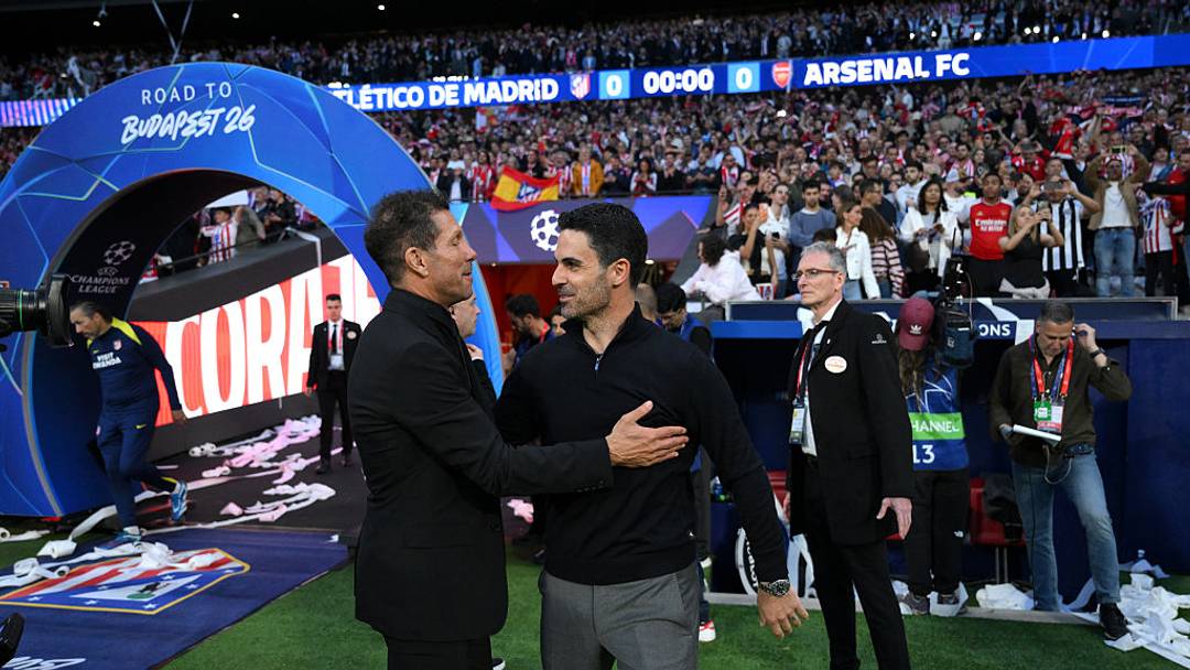 Mikel Arteta locks horns with Diego Simeone for the third time this season.