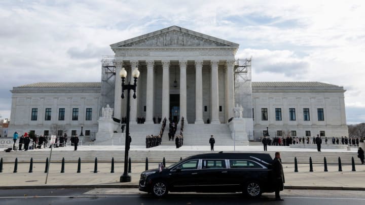 Image of the US Supreme Court's Great Hall from Sandra Day O'Connor's Funeral